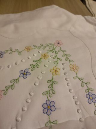 Sábana BORDADA a mano "Dalapir" algodón - Nueva