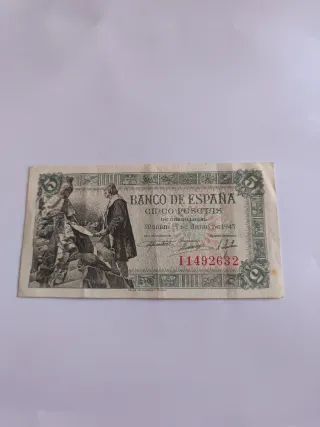 Billete 5 Pesetas Banco de España 1945