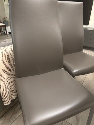 Set 4 Sedie Calligaris Pelle Grigio modello Carol