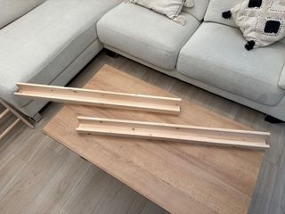 Pack 2 estantes madera flotante 100x7cm