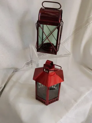 Portavelas de metal y cristal