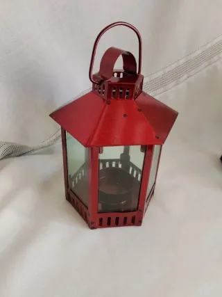 Portavelas de metal y cristal