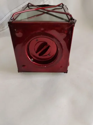 Portavelas de metal y cristal