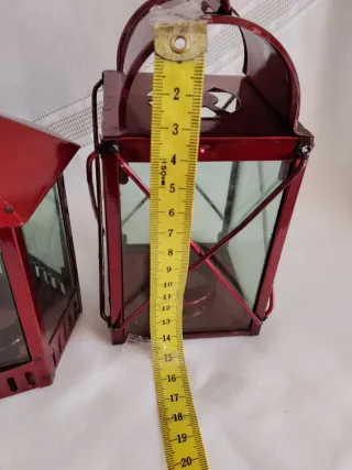 Portavelas de metal y cristal