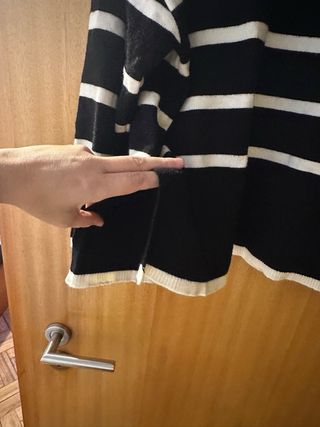 Camisola de Malha Listrada Preto e Branco