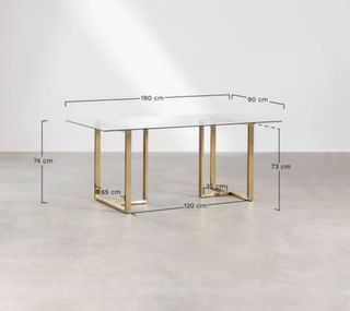 Mesa Comedor Cristal Diseño Patas Doradas