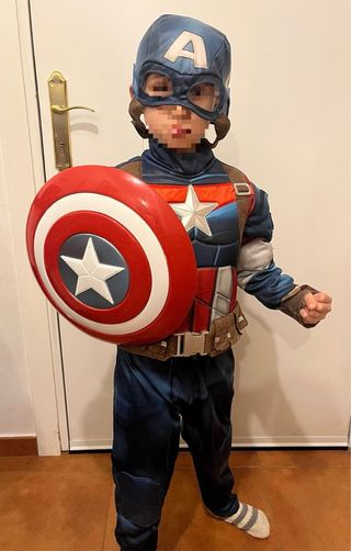 Disfraz Capitán America talla 5-6 + escudo