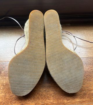 Sandalias cuña esparto Paruolo rosa/lila metalizad