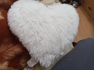 Almohada Corazón Peluche Blanca