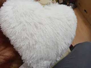 Almohada Corazón Peluche Blanca