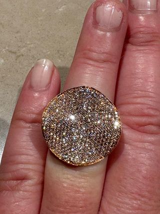 Espectacular sortija oro rosa y brillantes