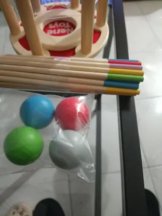 Juego Torre Madera Bolas y Palos