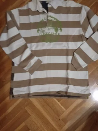 Polo niño rayas marrones y blancas T16