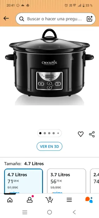 NUEVA Olla Crock-Pot Digital 4.7 L
