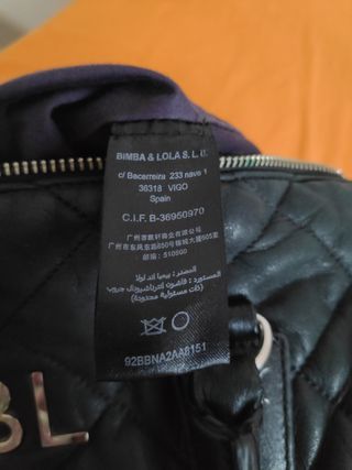 Bolso Bimba y Lola Negro Acolchado Mujer