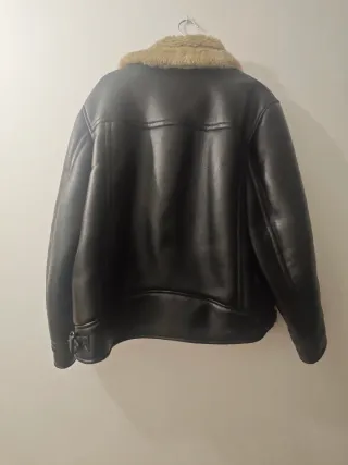 Chaqueta Cuero Zara Hombre Negra