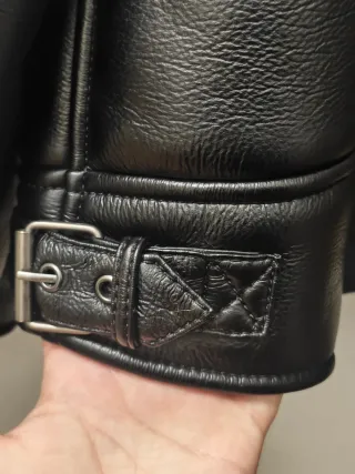 Chaqueta Cuero Zara Hombre Negra