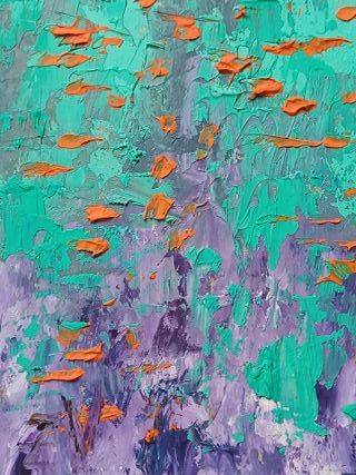 Paisaje Abstracto Óleo Cartón 15x15