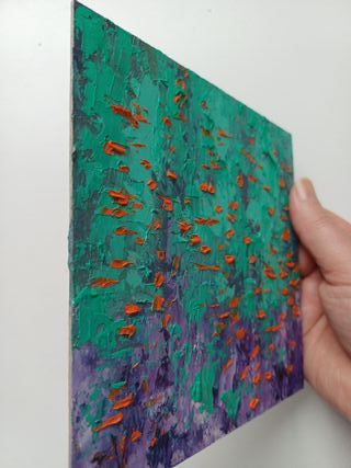 Paisaje Abstracto Óleo Cartón 15x15