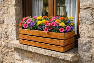 Jardinera de madera de pino