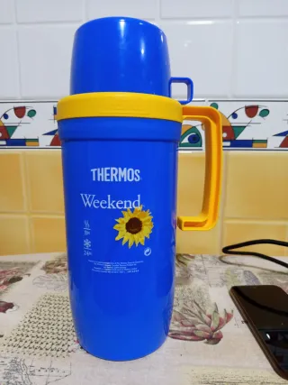 Termo Thermos Weekend Azul y Amarillo
