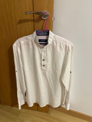 Camisa Lino Blanca Hombre Studio Classics