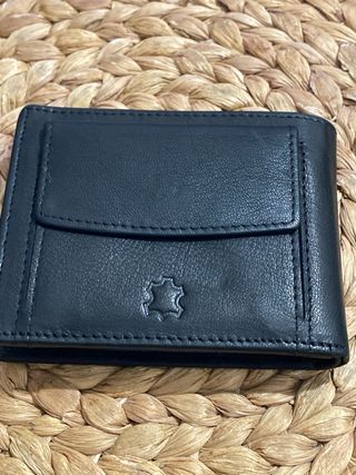 Cartera Piel de Búfalo Negra Hombre