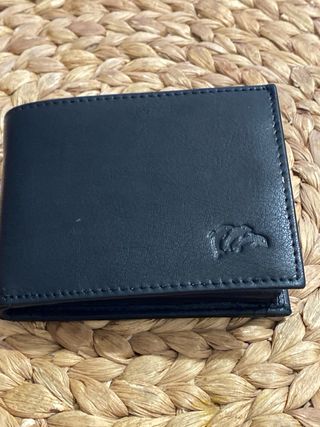 Cartera Piel de Búfalo Negra Hombre