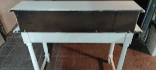 Mesa escritorio vintage madera blanca