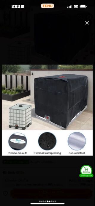 Funda Negra Depósito 1000L