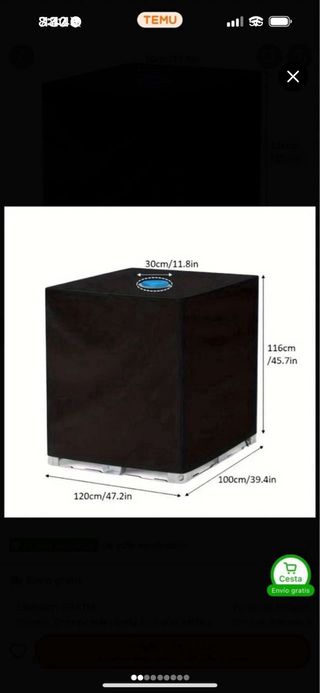 Funda Negra Depósito 1000L