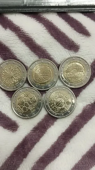 Lote 5 monedas Chipre 2 Euro