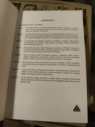 Temario de informática C1 AGE de Adams