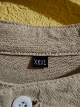 Camisa cuello Mao beige XXL