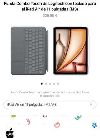 Teclado Logitech Combo Touch iPad Air 11" NUEVA