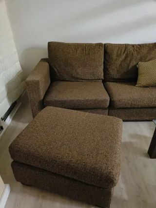 Sofá modular tela marrón y beige