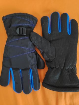Guantes de Nieve Unisex Negro y Azul