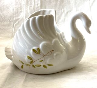 Portavaso Cigno Ceramica Vintage Bassano Fiori