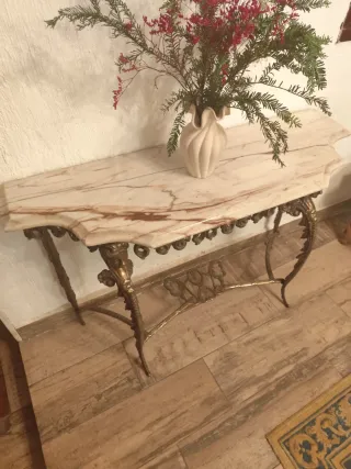 Consola Bronce Mármol Veteado 2cm