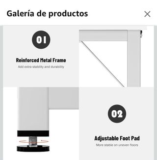 Mesa de escritorio blanca con estante