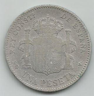 DR21. 1 PESETA PLATA ALFONSO XIII 1899 SGV