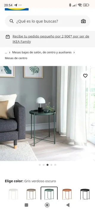 Mesita auxiliar redonda IKEA verde