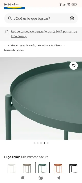 Mesita auxiliar redonda IKEA verde