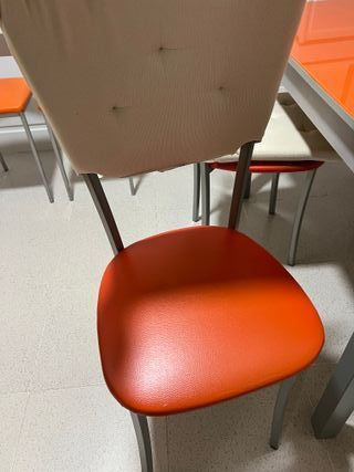 4 Sillas Cocina Cojín Beige