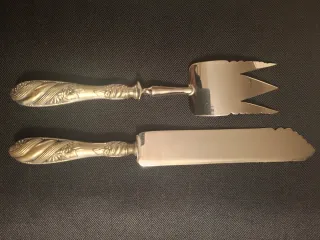 Juego cubiertos antiguos metal plateado