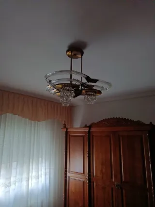 Lámpara de techo cristal y metal