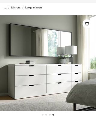 Espejo negro Ikea metal y cristal