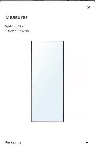 Espejo negro Ikea metal y cristal