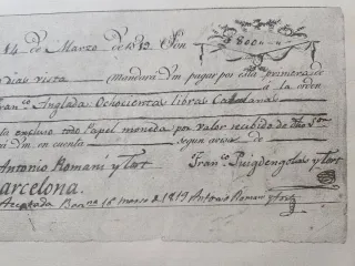 Letra de cambio antigua Barcelona 1819