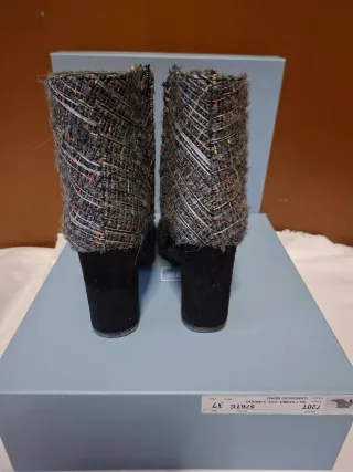 Stivaletti grigi tweed multicolore taglia 37